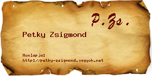 Petky Zsigmond névjegykártya